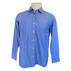 Uniqlo Blue Cotton Button Front Long Sleeve Shirt Size Small